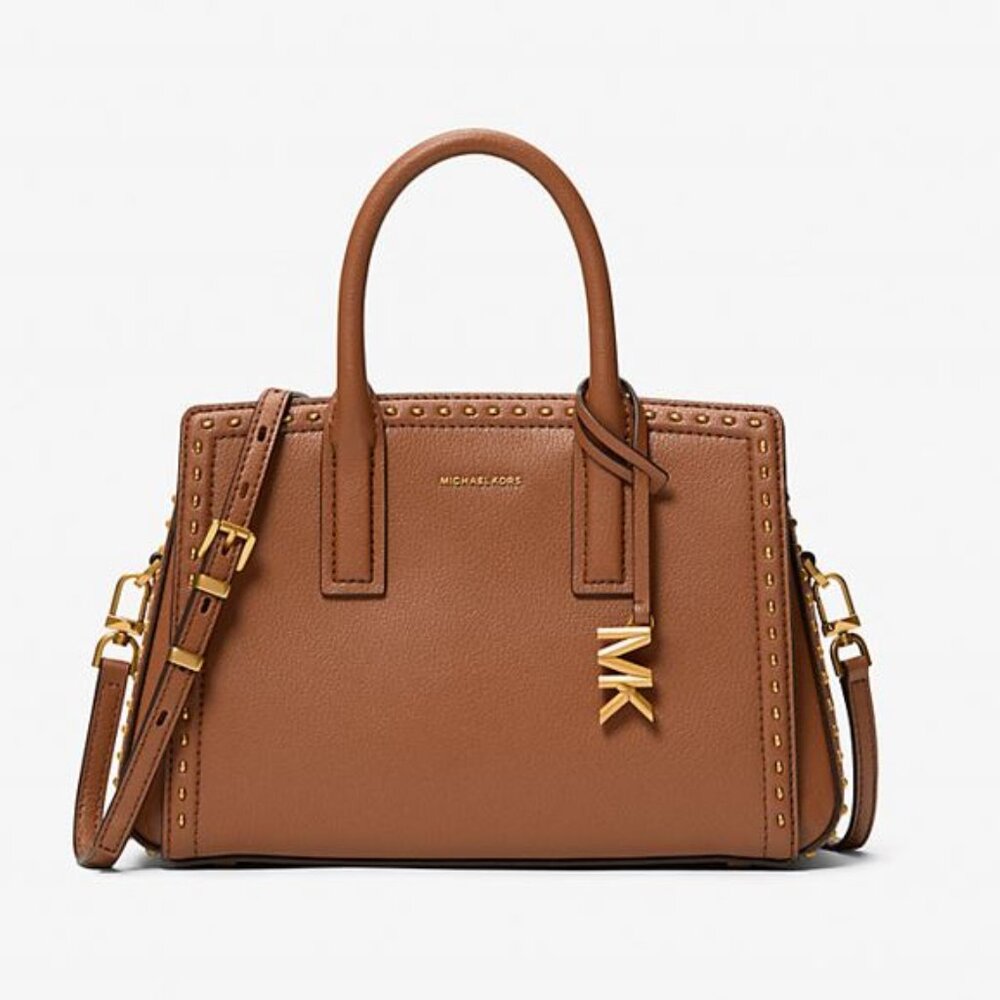 Laila Small Studded Leather Satchel